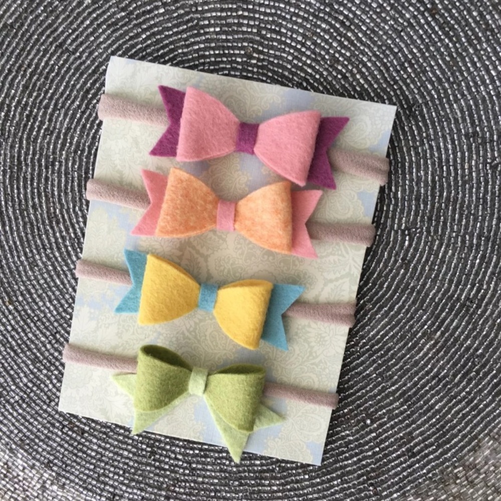 Handmade Felt bow set of 4🎀